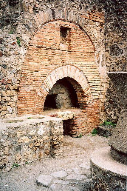A well-preserved Cooking Hearth (1st Century BC), from Pompeii.

Roman kitchen usually had a raised hearth set against a wall and edged with a curb to hold in the hot charcoal. Hearths are common features in Roman kitchens, they were used for cooking, heating, and the processing…