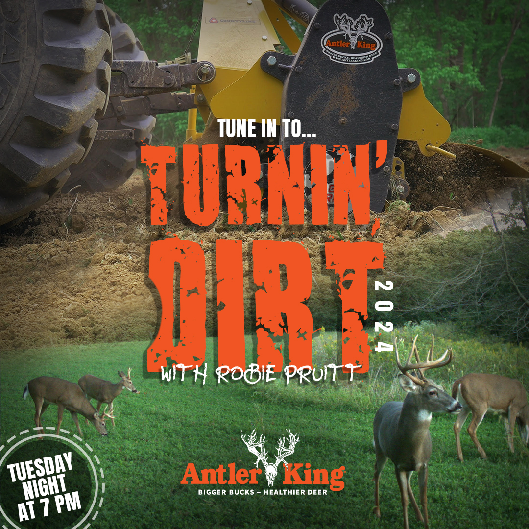 This week's Turnin' Dirt Episode has been moved to Thursday the 16th at 7 PM Central Time. Thank you for understanding!
.
#antlerking #biggerbucks #healthierdeer #foodplot #deerseason #whitetail #whitetailhunting #deernutrition #LandManagement #wildlifemanagement #fieldtoplate