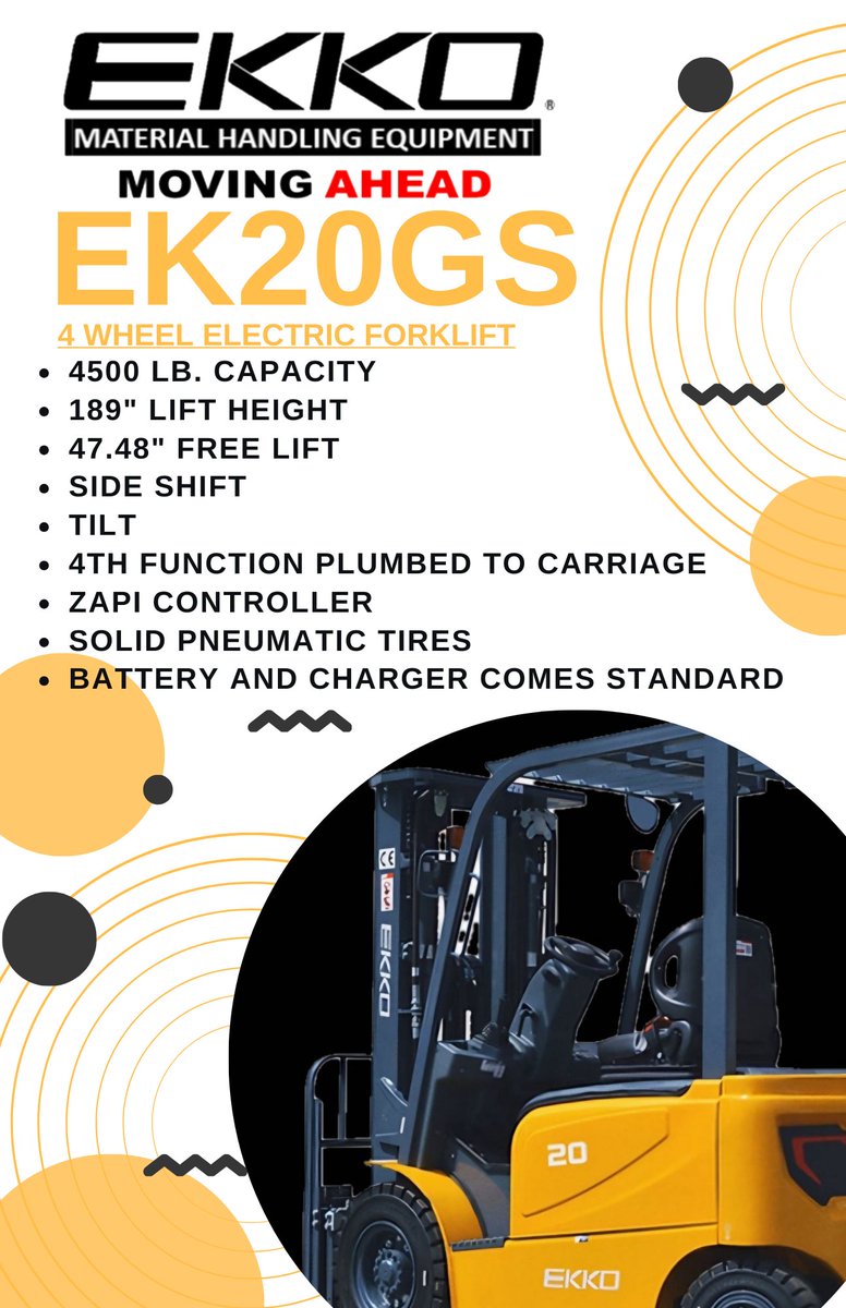 EKKO 4 wheel fully electric forklifts are on sale this week only!! Contact me for more details: Jamie@ekkolifts.com 909-580-7614 ekkolifts.com #ekko #ekkolifts #liftequipment #materialhandling #warehousesolutions #forklift #4thfunction #liftsales #movingahead