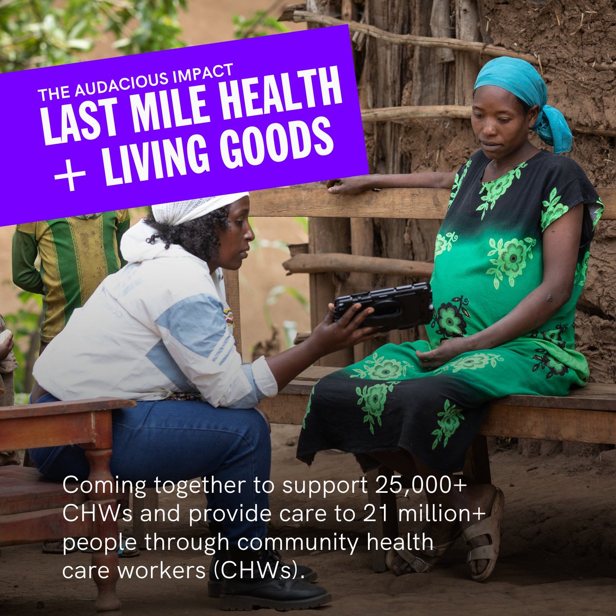 TheAudaciousPrj's tweet image. Globally there’s a shortage of 7.2 million community healthcare workers (CHWs). 

Six years ago, two organizations; @lastmilehealth and @Living_Goods came together to support 25,000+ CHWs and provide care to 21 million+ people.

#AudaciousProject