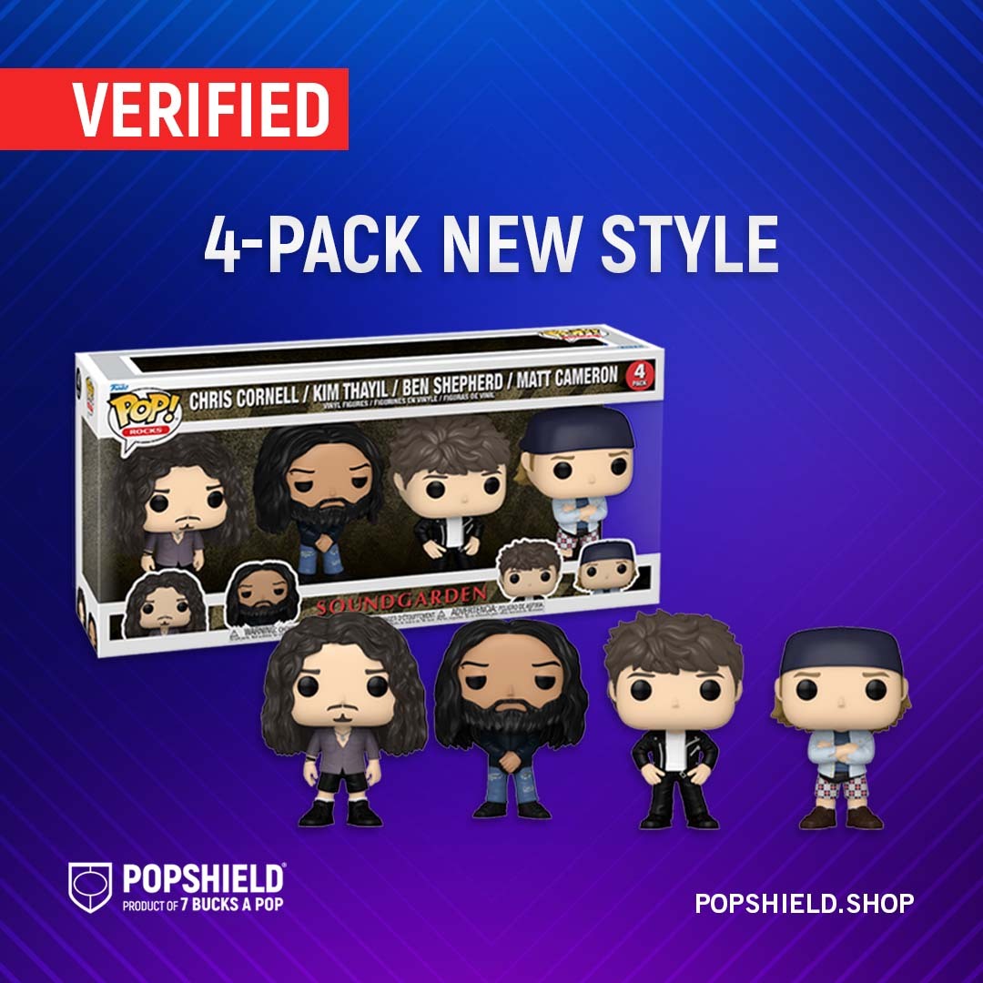 7BucksAPop's tweet photo. Time for a new entry of "PopShield: Does it Fits?"
VERIFIED! Soundgarden 4-pack New Style!
https://t.co/MIjo9MfszJ
#ShieldItUp and get FREE SHIPPING in lower 48 with orders over $60!
#7bucksapop #funkopop #7bap #funko #PopShield #ArmorWorthy https://t.co/bGuAQg5whM