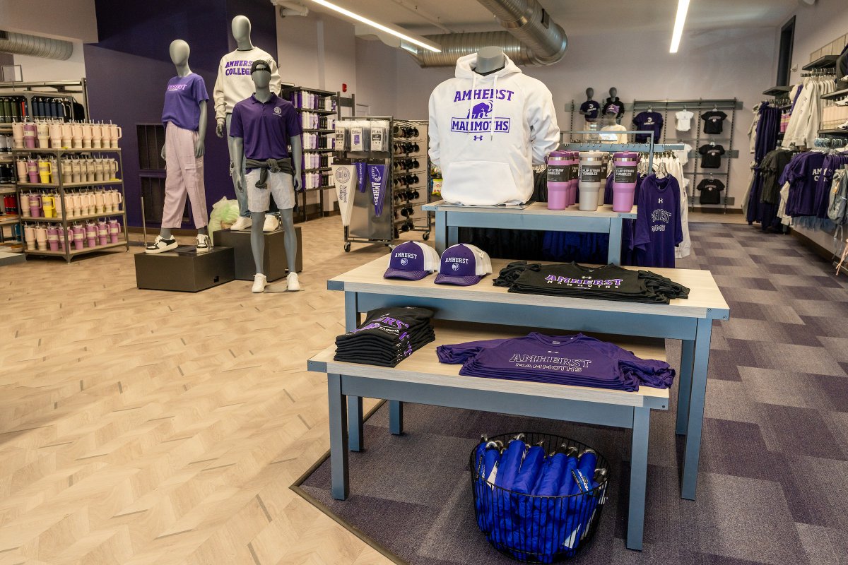 Celebrate the new Amherst College Store with us! 🛍️ Join us for the store's grand opening and ribbon cutting on May 14 at 9 a.m., or stop by the store at any time on Tuesday between 9 a.m. and 5 p.m. for a chance to win an Amherst merchandise gift basket, open to the public!