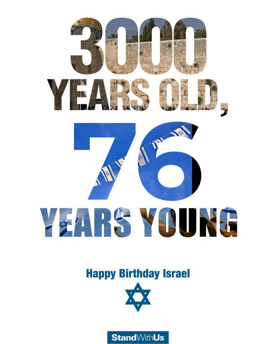 🇮🇱3,000 years old, 76 years young.🇮🇱 
Happy Birthday, Israel! 
#YomHaatzmaut #israel76