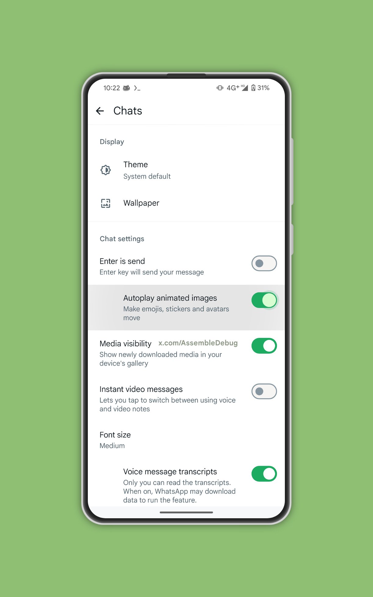autoplay animation whatsapp