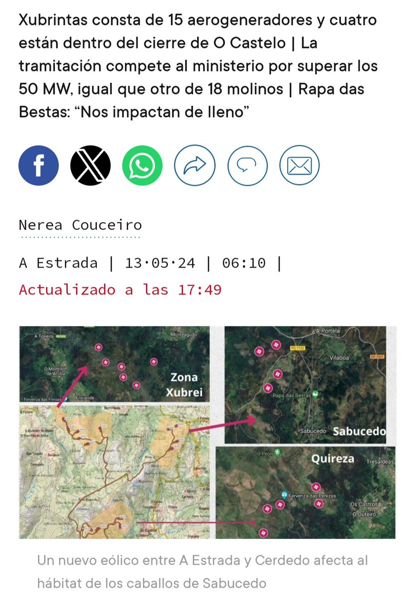 ecoloxistasgal's tweet photo. Un nuevo eólico entre A Estrada y Cerdedo afecta al #hábitat de los #caballos de #Sabucedo
Perjudicial para esta raza en #PeligroDeExtinción en toda Europa
Dejar los caballos tranquilos, libres de #MacroParques
#BienEstarAnimal
@mitecogob @Teresaribera
https://t.co/s8MaNf7CTO https://t.co/zDeVdc4CjQ