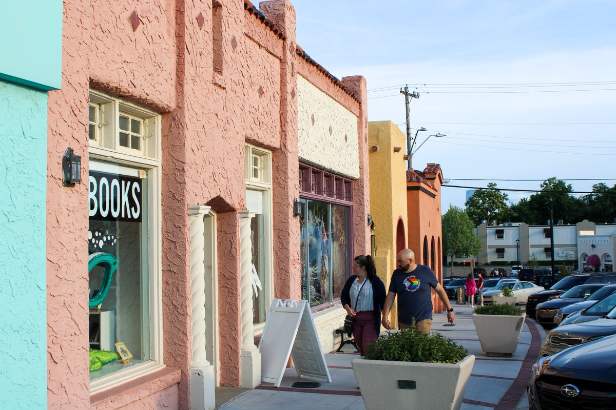 Sidewalks are meant for strolling! Come visit our colorful district on this beautiful day!