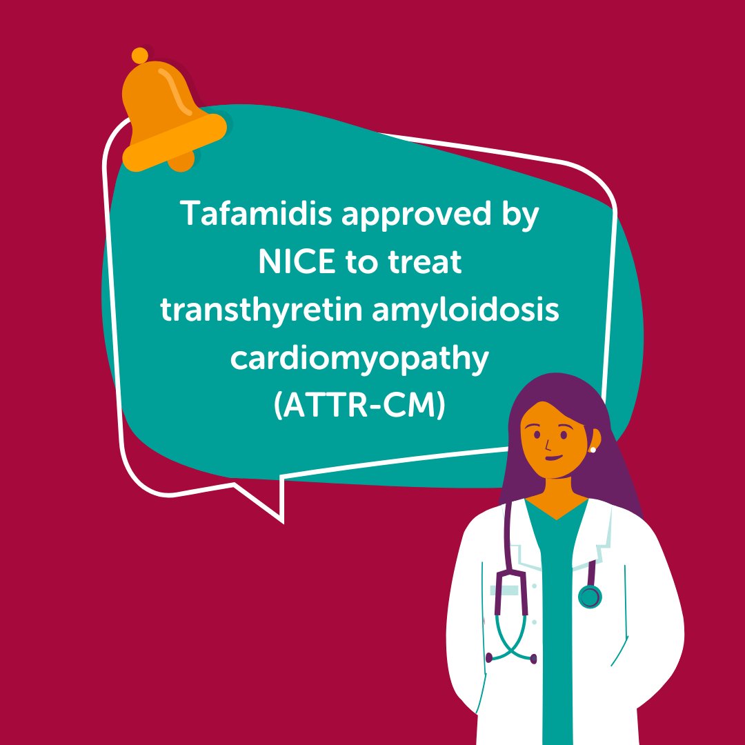 The National Institute for Health and Care Excellence (NICE) has given their approval to a new drug – tafamidis (Vyndaqel) – to treat transthyretin amyloidosis cardiomyopathy (ATTR-CM).

cardiomyopathy.org/news-blogs/lat…