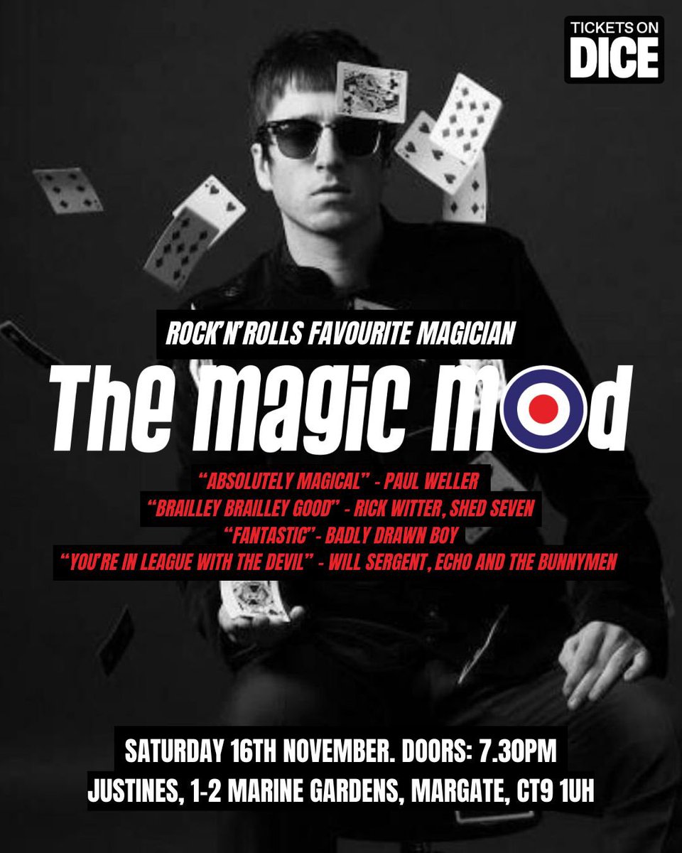 Due to popular demand I’m coming back to Margate #magic #mod #margate