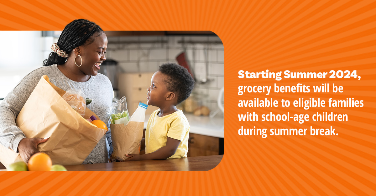 Illinois Parents: Grocery debit cards will be available to eligible families with school-aged children during summer break! Register for the Sumer EBT program right away! Learn more at ow.ly/UBVp50RECg3.