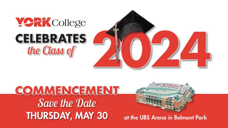 Save the Date, Thursday, May 30th for York College Commencement 2024 at the UBS Arena in Belmont Park
#WeAreOneYork
#ycradio
#thevoiceoftodaysgeneration