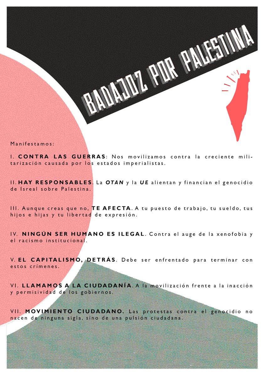BdjzPalestina's tweet photo. LLAMAMOS A LOS PACENSES A LA MOVILIZACIÓN. 
SUS GUERRAS, NUESTRA RUINA. 
#PalestinaLibre #FreePalestine https://t.co/kvll8sICQH