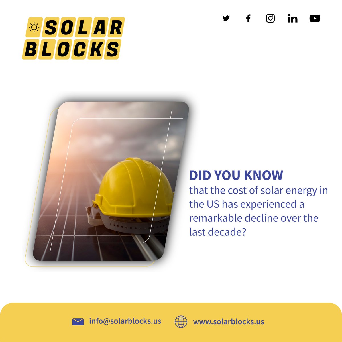 Over the past decade, the price of solar installations has significantly dropped, making solar power increasingly affordable.The average solar panel installation cost in the US ranges between $17,430 to $23,870 after counting in the 30% federal tax credits. 
#Solarblocks #nyc #us