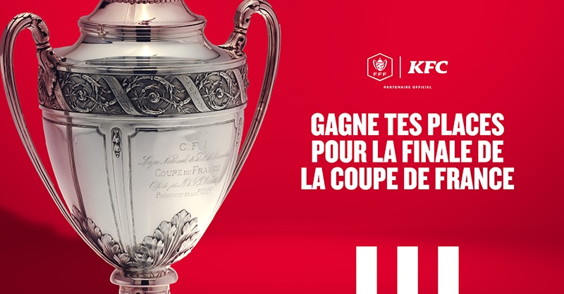 KFC France (@kfcfrance) on Twitter photo CONCOURS 🏆
Lyon vs Paris
Au menu : 12x2 places à gagner pour assister à la Finale de la #CoupeDeFrance à la <a href="/DecathlonArena/">Decathlon Arena - Stade Pierre Mauroy</a> le 25 mai prochain.
Pour participer :
🔄RT ce post en nous disant quel club tu supportes
✅ Follow <a href="/KFCFrance/">KFC France</a>
Bonne chance !
Règlement en bio CONCOURS 🏆
Lyon vs Paris
Au menu : 12x2 places à gagner pour assister à la Finale de la #CoupeDeFrance à la <a href="/DecathlonArena/">Decathlon Arena - Stade Pierre Mauroy</a> le 25 mai prochain.
Pour participer :
🔄RT ce post en nous disant quel club tu supportes
✅ Follow <a href="/KFCFrance/">KFC France</a>
Bonne chance !
Règlement en bio