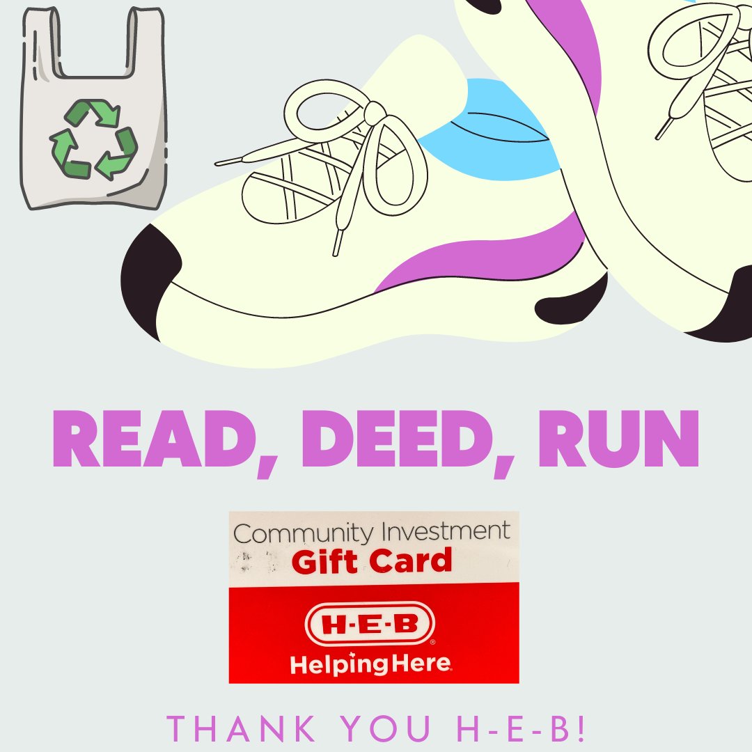 Congratulations Read, Deed, Run! You earned a $150 gift card from H-E-B for recycling 600 bags! Thank you for your work on this project. #mjepta <a href="/mjejags/">Jenks Elementary</a> <a href="/JenksPta/">Jenks PTA</a>