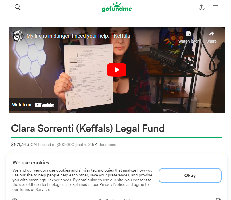 Keffals raised over 100k in a gofundme. But allegedly, she didn't spend the money on legal fees. This is fraud. If proven, she could be forced to pay all it back and maybe go to jail. Lets see if we can prove it.