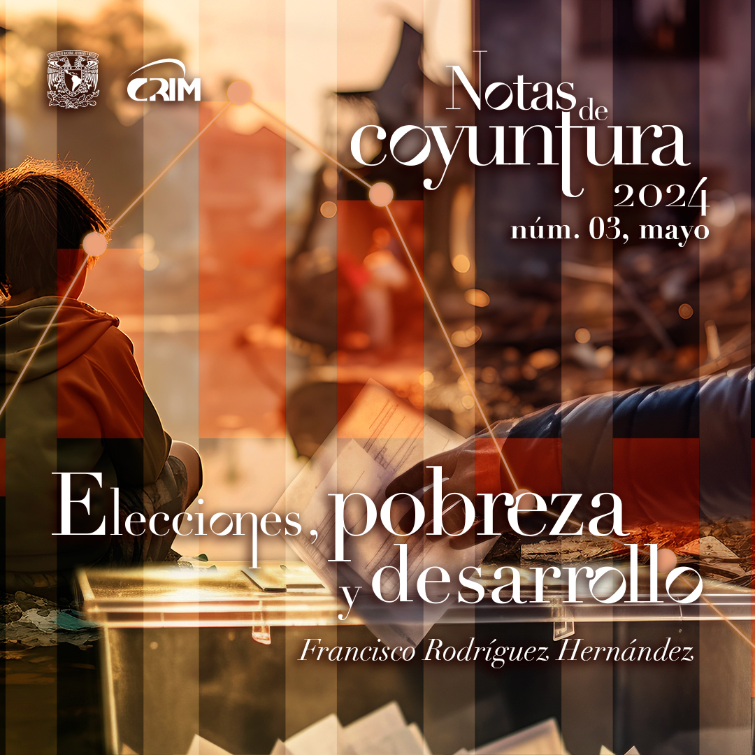 📄Elecciones, #pobreza y desarrollo. #NotaDeCoyuntura de Francisco Rodríguez #investigador #CrimUnam 👀Las #campañaselectorales de 2024 invitan a reflexionar sobre los problemas más acuciantes de la #realidadsocial del país y en particular de #Morelos ru.crim.unam.mx/handle/1234567…