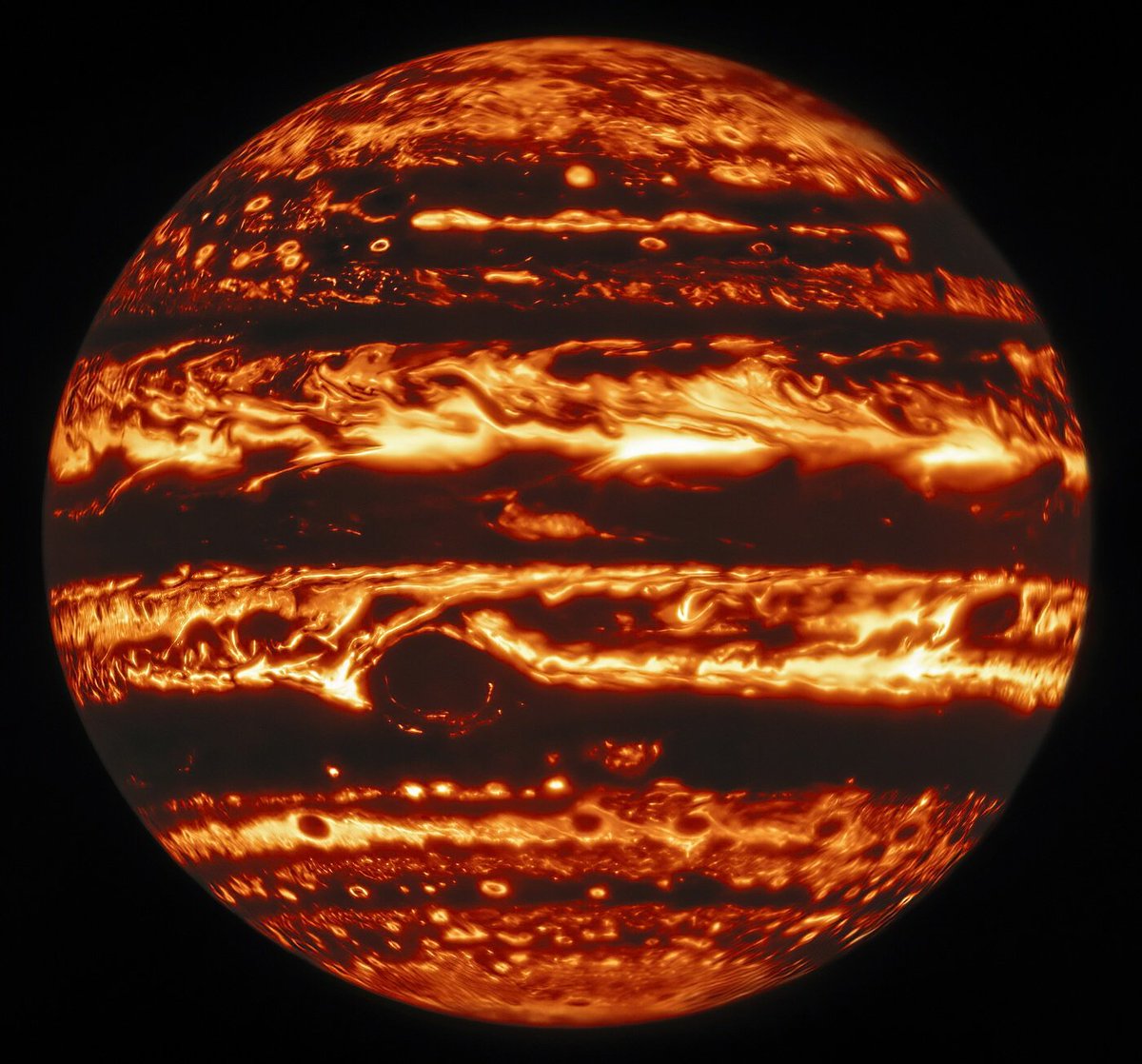 An image of Jupiter from the 8.1-meter Gemini telescope in Hawaii 🔭