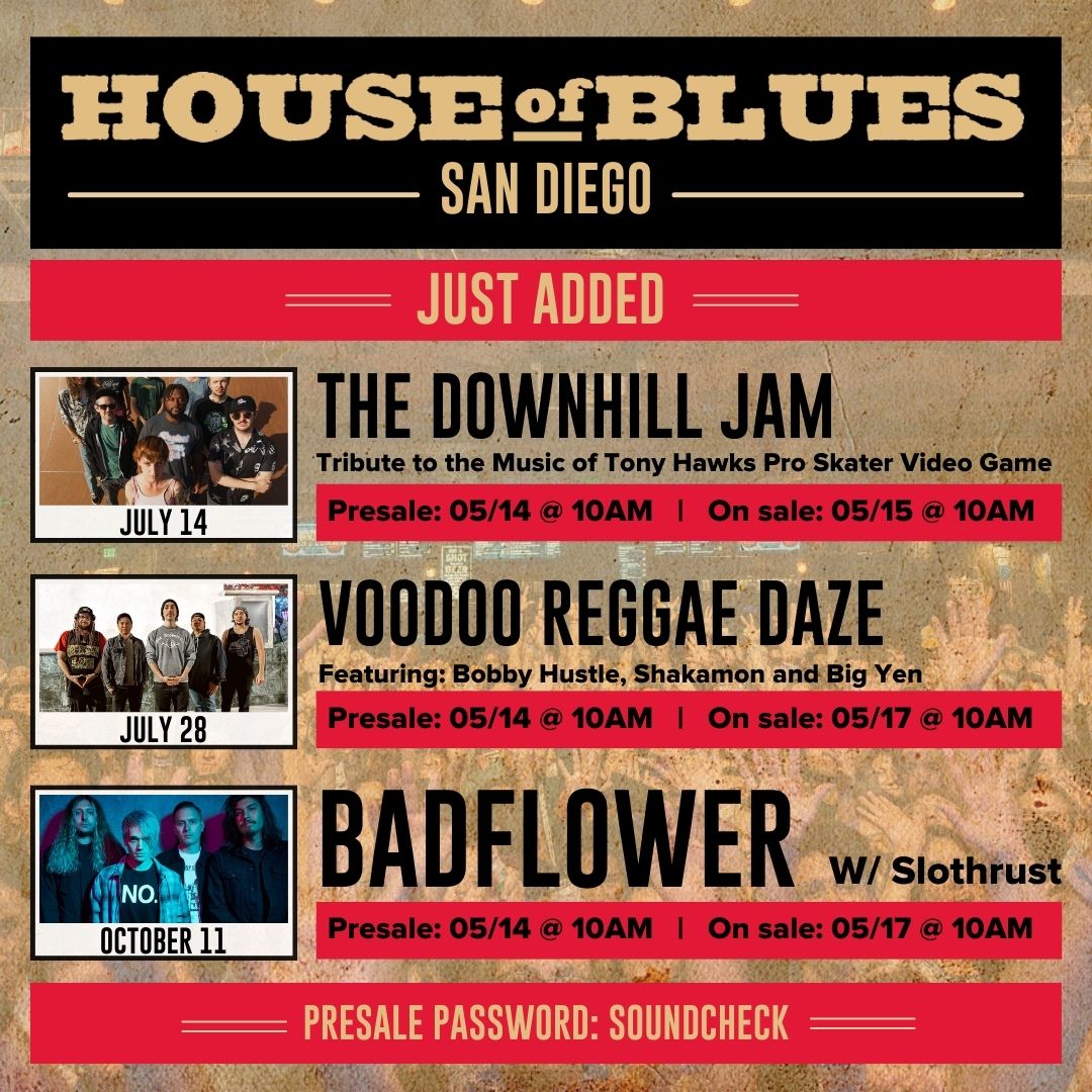 NEW SHOWS! 🎟️: livemu.sc/4bD6T2G 7/14- @thedownhilljam w/ Authentic Sellout & @LateForLife 7/28- @_BobbyHustle, Shakamon, @BigYenMusic 10/11- @Badflower w/ @SLOTHRUST