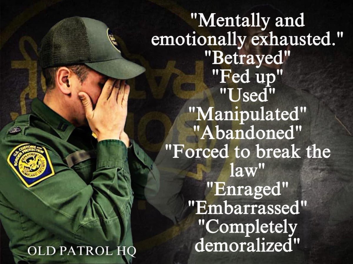 Want to know what our Agents and Officers are truly feeling right now?

This is a VERY short list of the exact words sent to me on a daily basis by both @DHSgov @CBP employees.

And while it is the Biden Administration’s catastrophic open border policies that are the primary…
