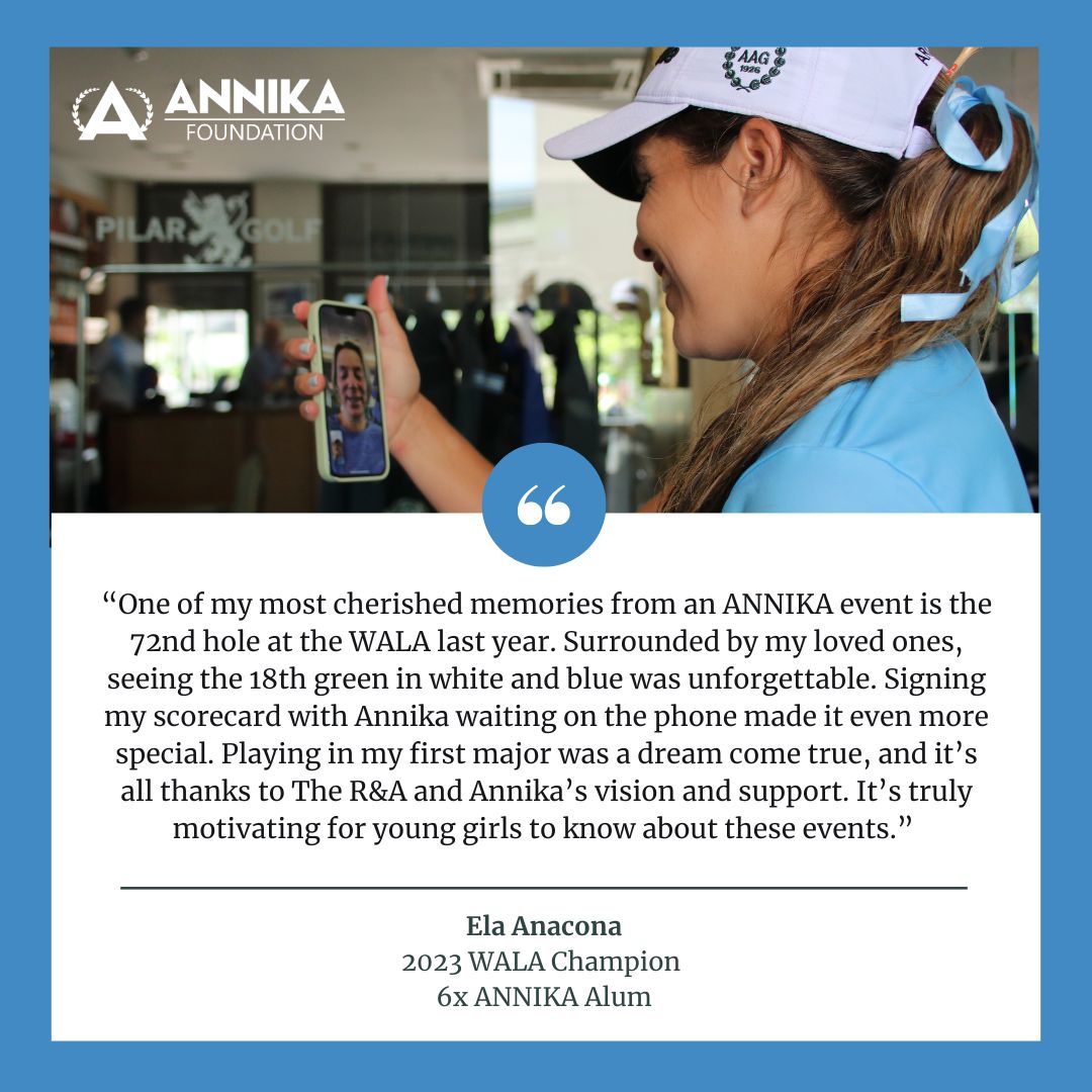 To the big moments and dreams coming true 💭🌟 With your donation, moments like these are possible. You can be a part of creating an environment where young women are set up for success. #GivingMonth #MoreThanGolf Donate now >> annikafoundation.org/donate