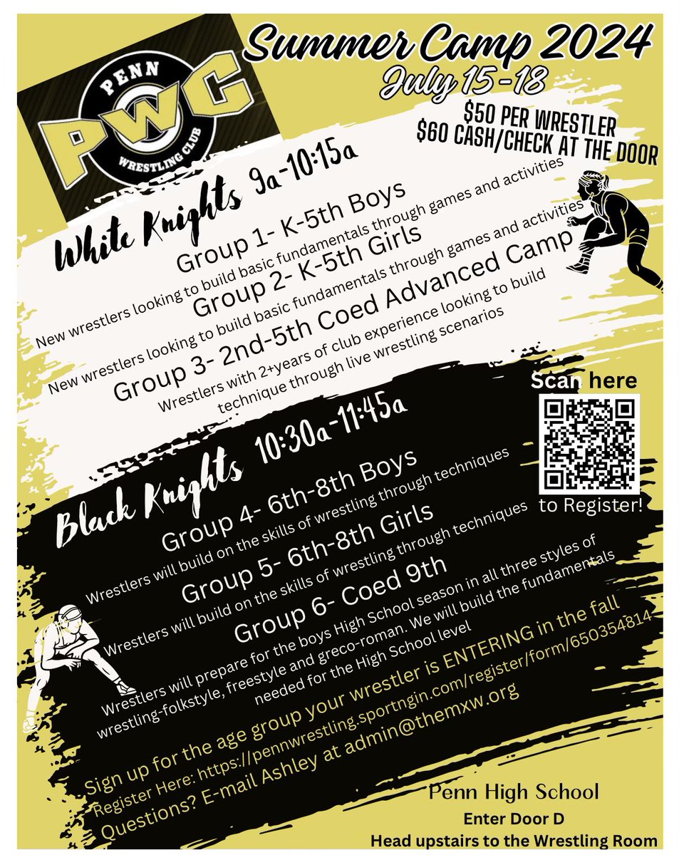 PennWC's tweet photo. Our Summer Camp!
Please register asap via the attached QR code!! #KingsmenStrong https://t.co/GBo3cVXlk9