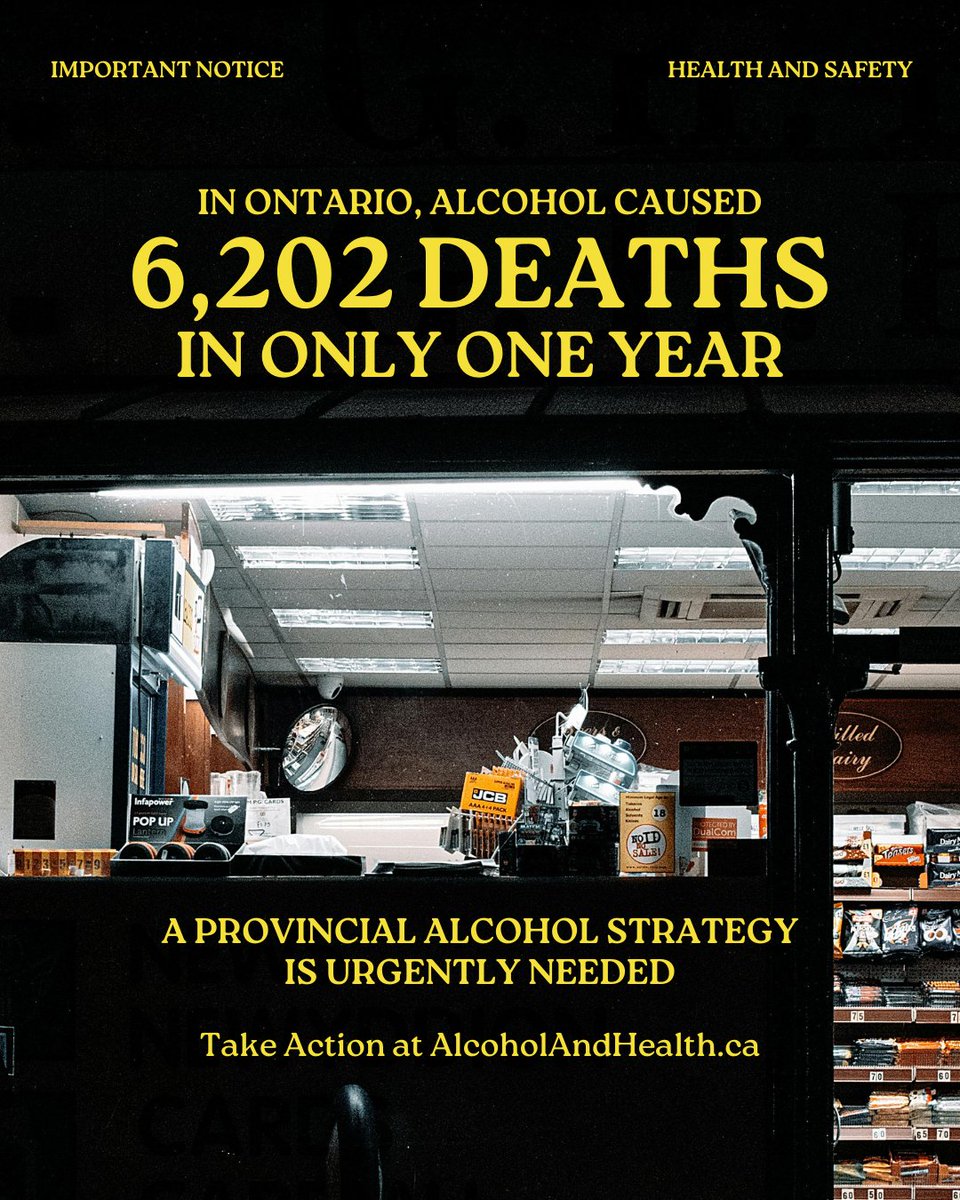 Even small amounts of drinking alcohol are associated with a variety of acute and chronic health harms. In Ontario, alcohol led to 6,202 deaths, 319,580 hospital admissions and 38,043 years of productive life lost in 2020. Make your voice heard: alcoholandhealth.ca