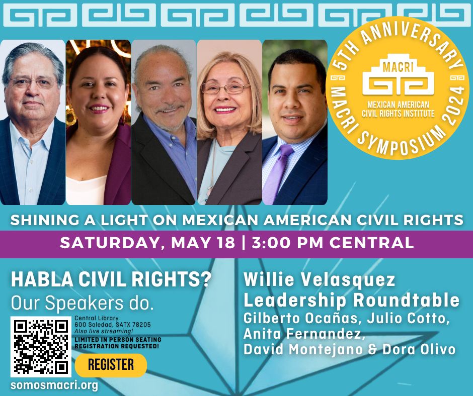 Day Two of MACRI's 2024 Symposium will feature a Willie Velasquez Leadership Roundtable on the leadership lessons of the late Mexican American voting rights advocate Willie Velasquez. Register -> buff.ly/3JtDITF
