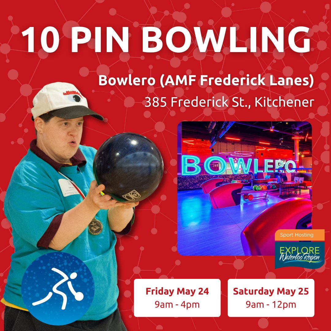 10 Pin Bowling Venue Spotlight: Bowlero (AMF Frederick Lanes) in Kitchener. Bowling is taking place on May 24 from 9am to 4pm and May 25 from 9am to noon - don't miss out on the excitement, see you at the lanes!