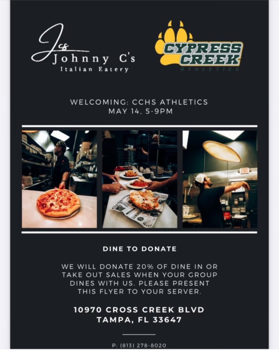 Tomorrow night come out and get some great food and support our Athletic Department!!! <a href="/StayHowlin/">Coyote Football</a> <a href="/CCHS_Sport/">Cypress Creek High School Athletics</a> <a href="/TheCoyoteWay/">CypressCreek</a> <a href="/CoachTico/">Coach Hernandez</a> <a href="/ErikRavenna/">Erik Ravenna</a>