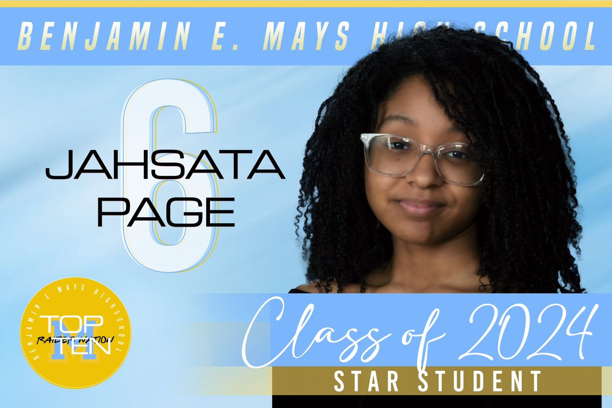 It’s a magnificent Monday to celebrate our number 6️⃣, Jahsata Page. She received the highest score on the SAT and is our Star 💫 Student.  💛🩵👩🏽‍🎓 @BEMaysPRIDE @MsReedtheAP @apsupdate @ShellyGoodrum