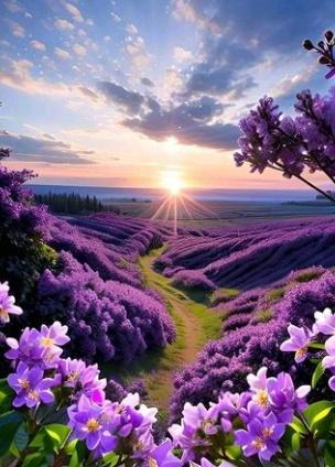 💜🌺🌸 Good evening Sunset and Beautiful Flowers 💜🌸