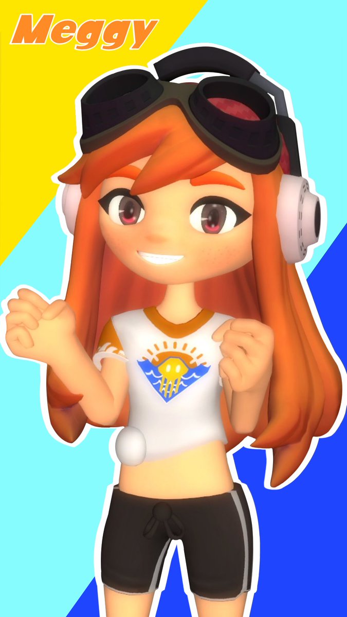 Sunset Paradise Meggy 🦑☀️ #SMG4 #smg4fanart #smg4meggy