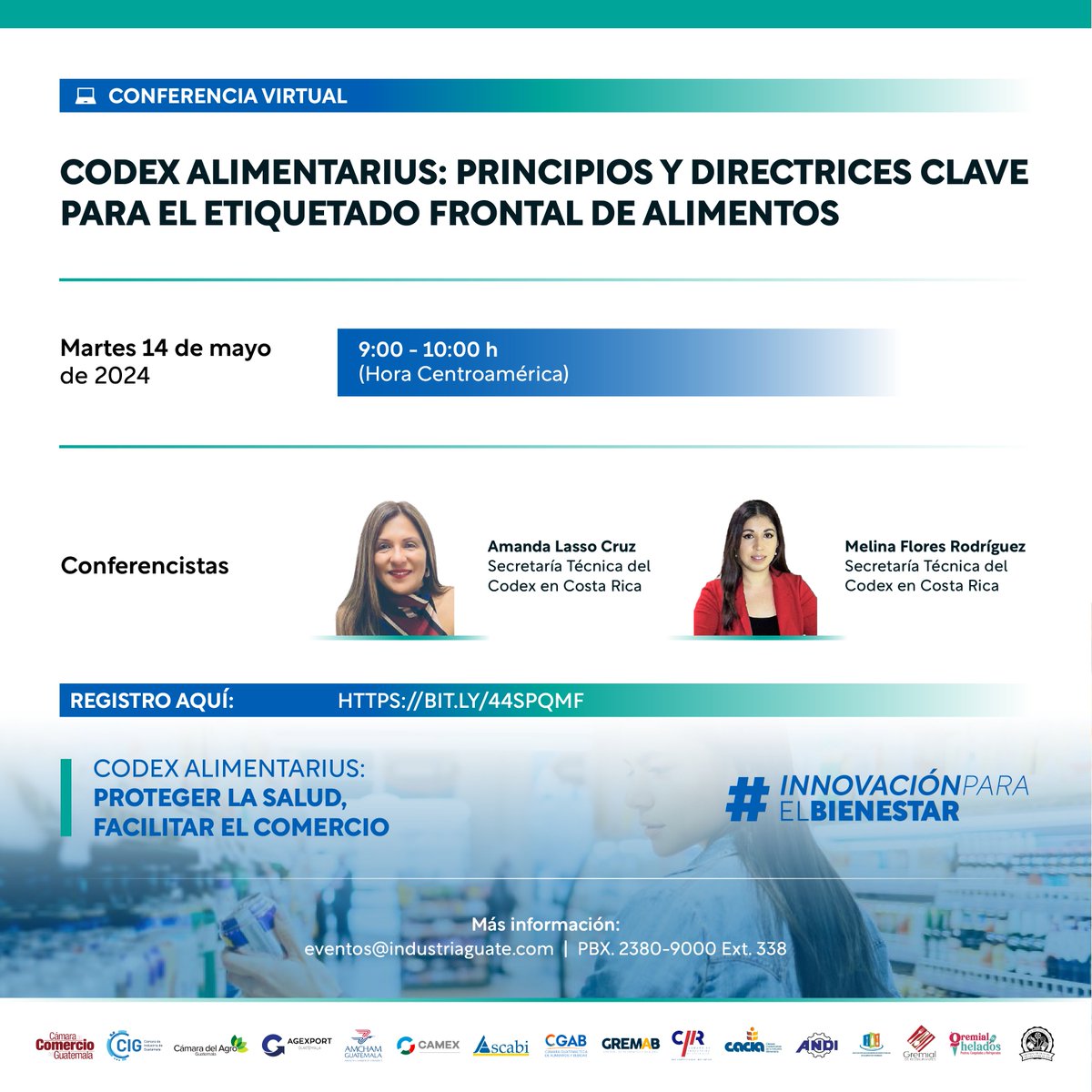 Gremabgt's tweet photo. Los invitamos a participar en la conferencia virtual “Codex Alimentarius: Principios y Directrices Clave para el Etiquetado Frontal de Alimentos”.
#InnovaciónParaElBienestar #ENFE https://t.co/DNHtEi53Bz