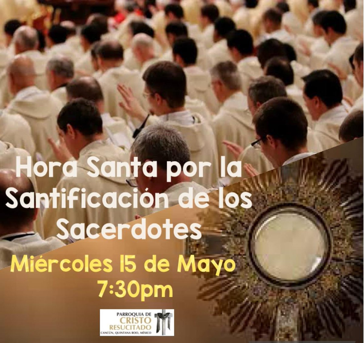 CRcancun's tweet photo. Hora Santa por los sacerdotes.
#HoraSanta #CristoResucitado #cancun #sacerdotes https://t.co/BK07S850so