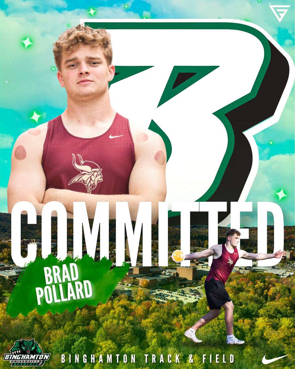 I’m excited to announce that I will be continuing my academic and athletic career at Binghamton University. I would like to thank coaches, friends, and family that helped he along the way. Roll Bearcats!!
