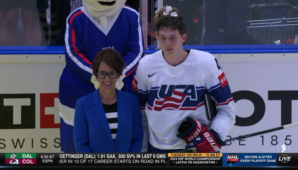 Luke Hughes gets player of the game for Team USA.