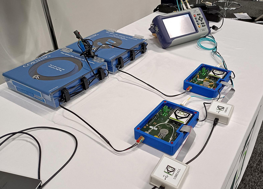 KD_Corporate's tweet photo. 🚘 All set for #VECS tomorrow 👍! @ociordia and @Juanlmatuscom are ready to show our demo of the first implementation compliant to @IEEESA Std 802.3cz.
Meet us at stand C04:12 in Gothenburg for our #optical multi-gigabit #automotive Ethernet demo.
👉 https://t.co/LXYJ35qwdv https://t.co/7Alzx1YBGh