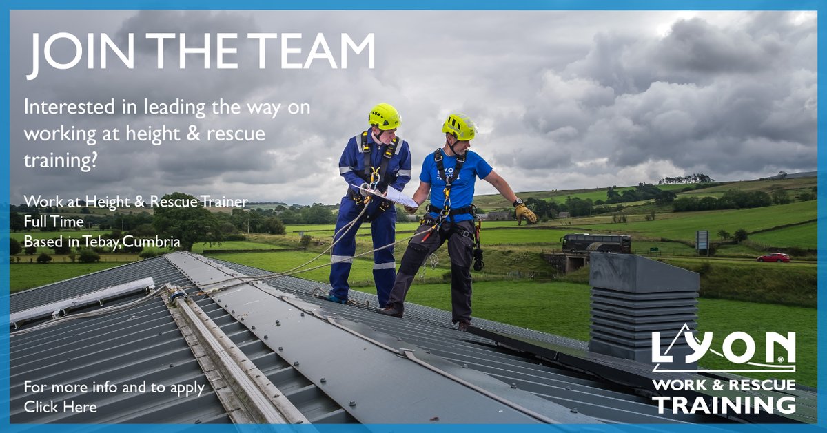 We are excited to say that we have a new vacancy here at Lyon Equipment.  

👉 Work at Height and Rescue Trainer, applications close on Friday 21st June.  

If you want to learn more about this role, click the link below:

loom.ly/U2zaRaI

#LyonEquipment #VentureFurther