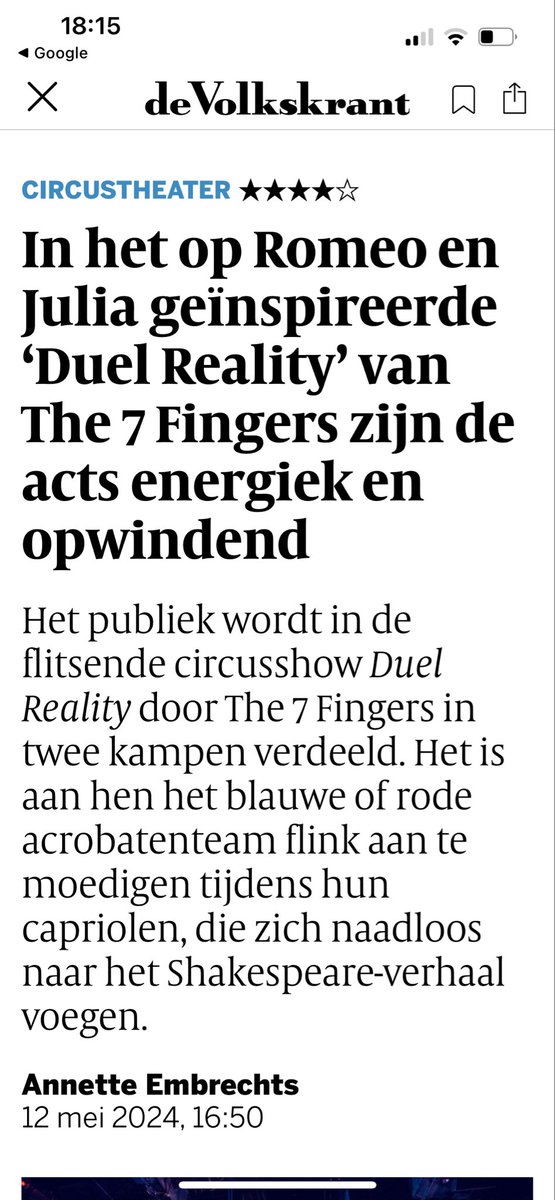 Pech voor wie de voorstelling van The 7 Fingers heeft gemist… maar niet getreurd volgend seizoen nog meer Cirque Nouveau bij <a href="/DeTamboer/">Theater De Tamboer</a> te beleven👊