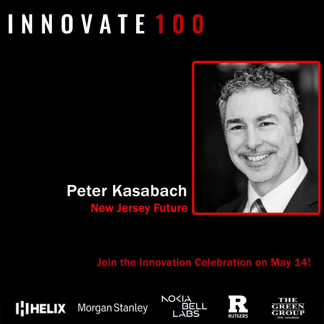 NJF is honored that our Executive Director, Pete Kasabach, has been recognized for efforts in driving innovation within the community. This accolade is a testament to the hard work and dedication of everyone at NJF and our supporters. Join us May 14, visit innovatenewjersey.com