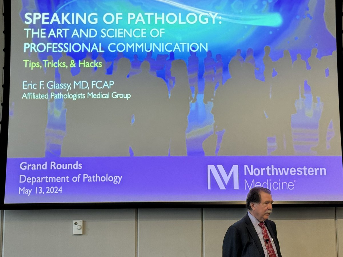 And the fun continues…now @NU_Pathology #GrandRounds with Dr. @apmg_glassy and The Art and Science of Professional Communication! @DanielJBrat @NayarRitu @bonnie_choy @KristyWolniak @JessNguyenMD @JefferyAGoldst1 @lucyjager @novo_pathology @PJamshidi_MD