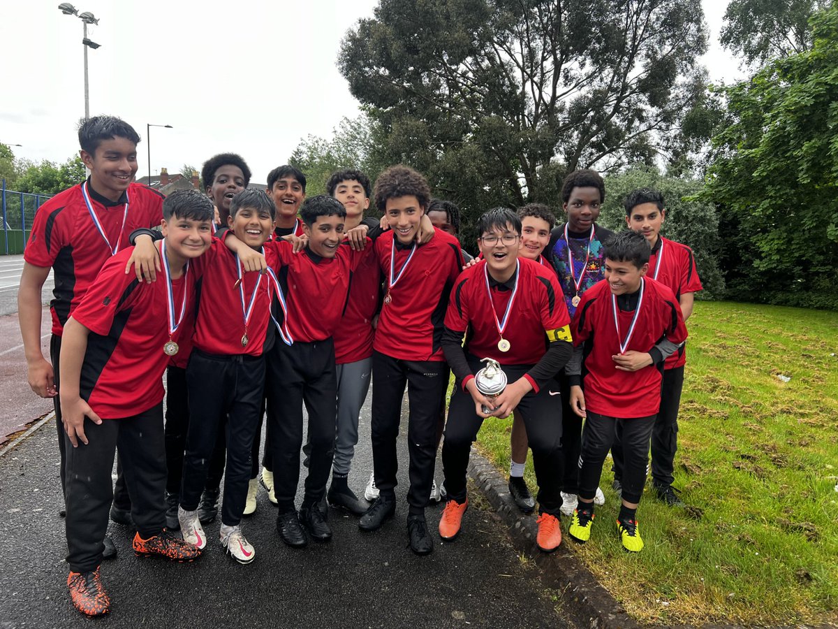 Our Y9 students have won the Kevin Carpenter Trophy, rounding off a fantastic treble this season and adding to their Y8 Cup Final win from last year. We are so proud of you and how you exhibit our school values of ambition and teamwork! @StarAcademies #WeAreStar