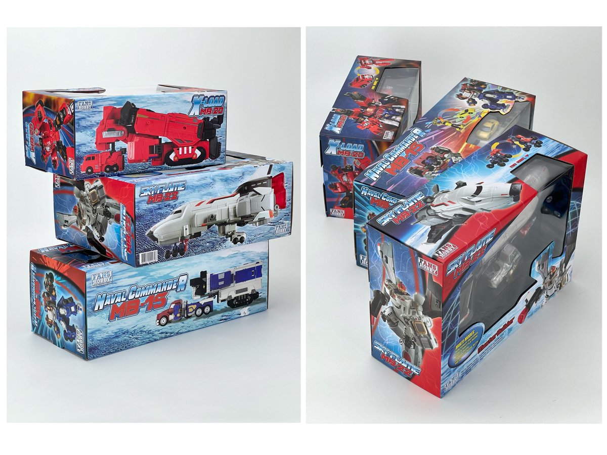 fans_hobby's tweet photo. MB-22 SKY FLAME will start shipping soon! Check out the packaging box & so good the TRIO finally assemble🎉🎉
#fanshobby #thirdpartytransformers #navalcommander #armadaprime #jetfire #skyflame #overload #xload https://t.co/Q6qEtYAwDF