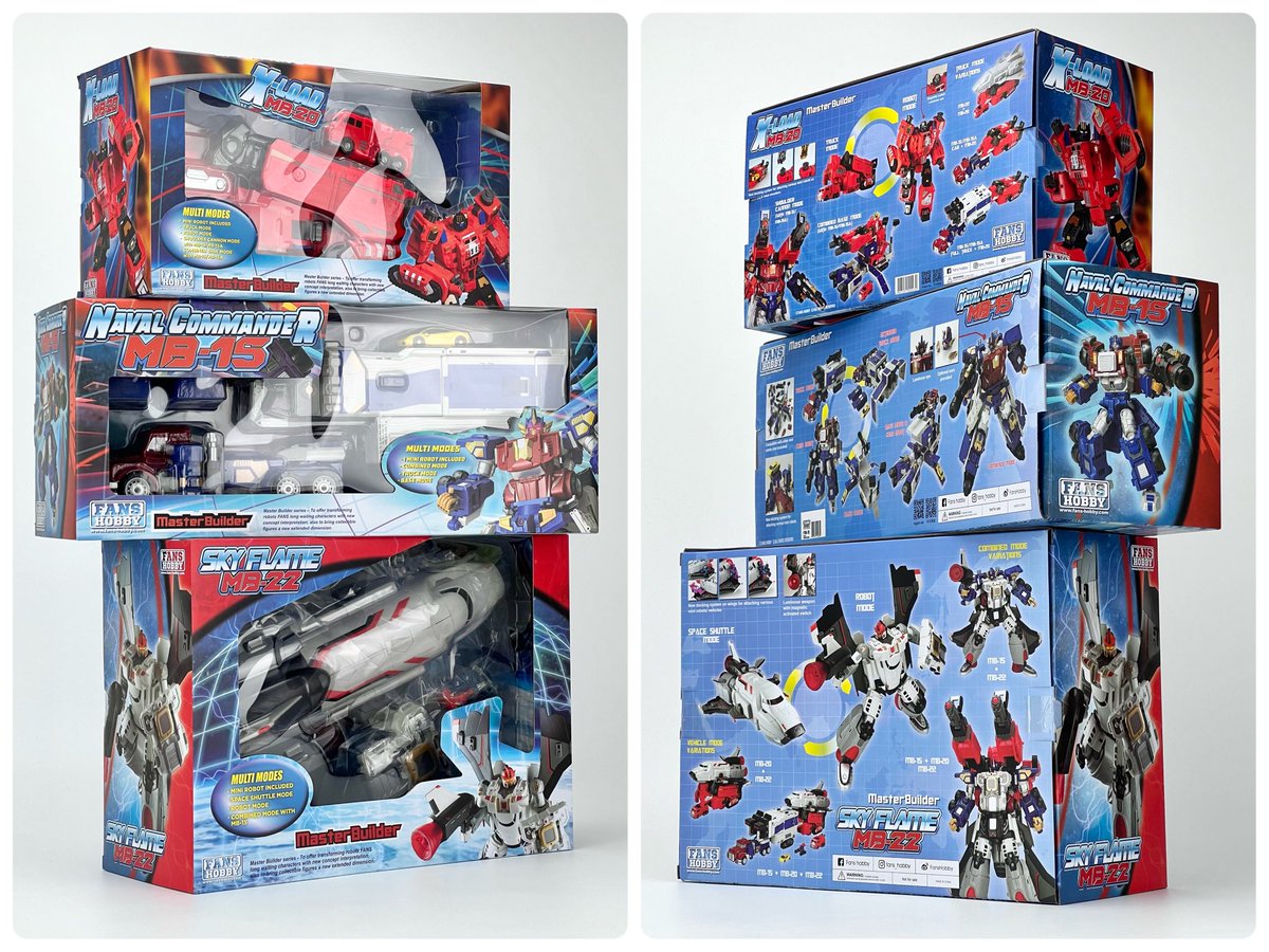 fans_hobby's tweet photo. MB-22 SKY FLAME will start shipping soon! Check out the packaging box & so good the TRIO finally assemble🎉🎉
#fanshobby #thirdpartytransformers #navalcommander #armadaprime #jetfire #skyflame #overload #xload https://t.co/Q6qEtYAwDF