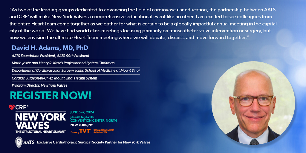 🌟 Join us at #NYValves2024, where the brightest minds in cardiovascular medicine unite for a transformative experience!💡Dr. David H. Adams perfectly captures the essence of this event - a forum where the entire #HeartTeam collaborates to drive our field forward. 💪 Let's…