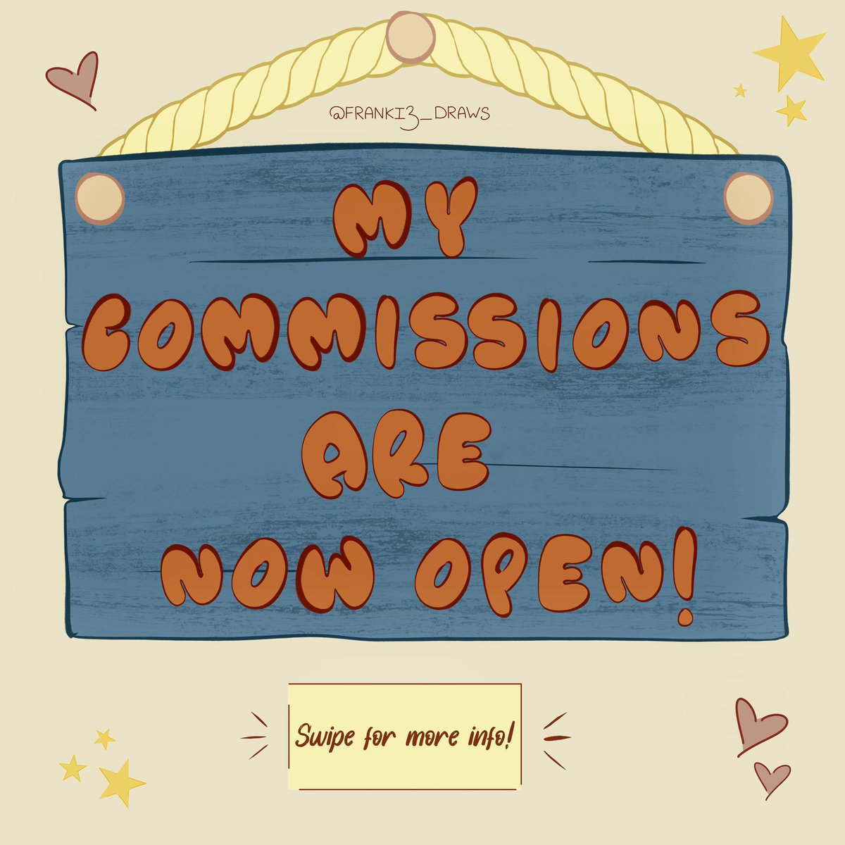 franki3_draws's tweet photo. ‼️COMMISSIONS OPEN‼️
I’m opening commissions after getting requests for them!🥰

I haven’t done commissions for a long time so be gentle with me! Anything I’ve missed off this post please feel free to ask. 
Would appreciate sharing the word🧡

#commissions #wolfstar https://t.co/AxL5nkl1hF