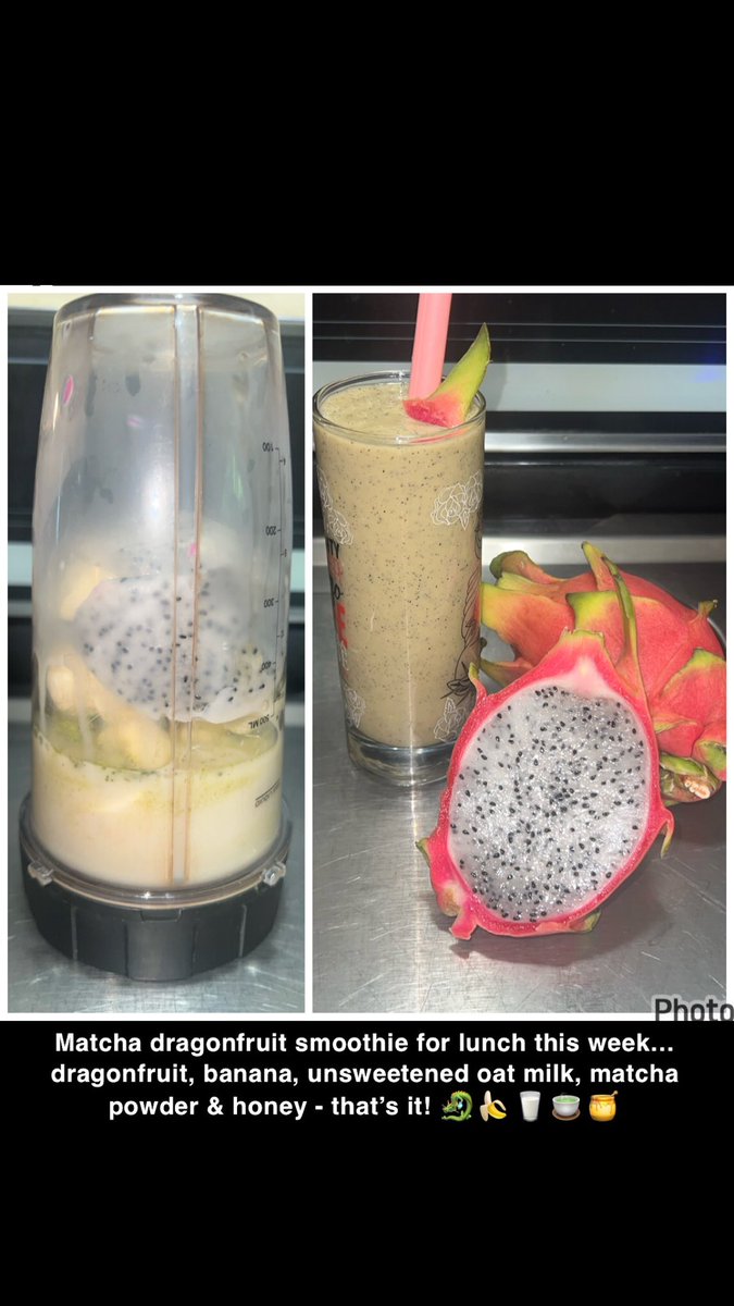 EricaLynn1549's tweet photo. #dragonfruit #banana #unsweetened #oatmilk #matcha #matchapowder #greentea #honey #smoothie #lunch #mealprep #healthymeals #healthyliving 🐉🍌🥛🍵🍯 https://t.co/skF0oG2G8S