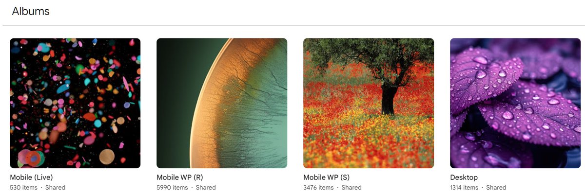 evleaks's tweet image. You now have over 10,000 wallpapers at your fingertips.
Mobile (Live): photos.app.goo.gl/SmamjXB4yihjyj…
Mobile (Rectangular): photos.app.goo.gl/ASTXFgKE5KHb4j…
Mobile (Squarish): photos.app.goo.gl/g52tC5eQPsA3tB…
Desktop: photos.app.goo.gl/stu6em1F4ffV9h…
