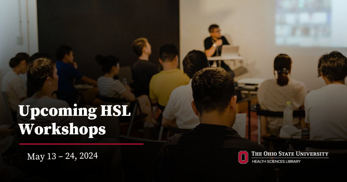 Mark your calendar for these upcoming workshops at #OSUHSL! 📅 Thursday, May 16: Introduction to 3D Printing in the ETI 📅 Tuesday, May 21: Basic Literature Searching Workshop Get all the details and register now at hsl.osu.edu/event_calendar! #OSUWexMed #Workshops