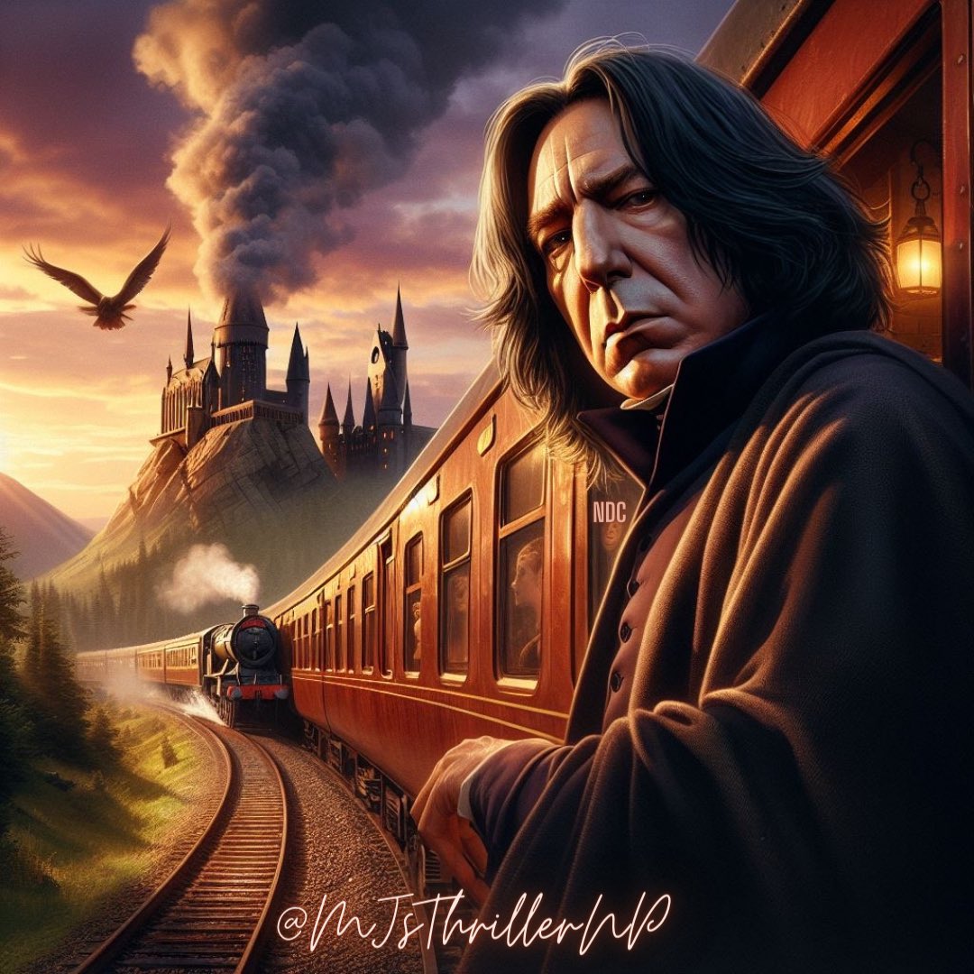MJsThrillerNP's tweet photo. Train Ride to Hogwarts
#SeverusSnape #DigitalArt #FanArt #HarryPotter #Slytherin #ArtificialIntelligence #SnapeArt #AIArt #ProfessorSnape #PotionsMaster #HalfBloodPrince #BingApp #Dalle3 #AI #Hogwarts https://t.co/MWR1WWIWvx